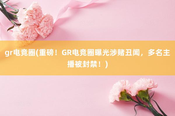 gr电竞圈(重磅！GR电竞圈曝光涉赌丑闻，多名主播被封禁！)