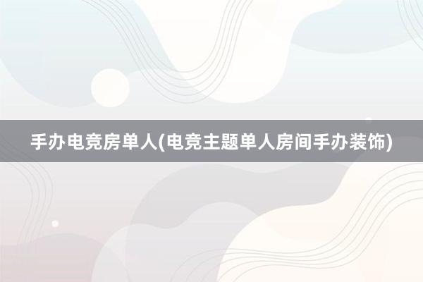 手办电竞房单人(电竞主题单人房间手办装饰)