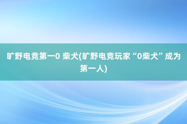 旷野电竞第一0 柴犬(旷野电竞玩家“0柴犬”成为第一人)