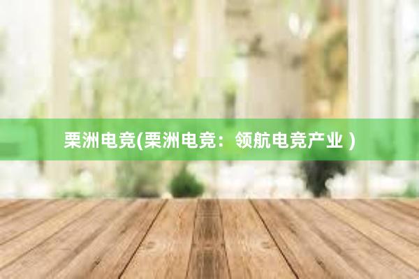 栗洲电竞(栗洲电竞：领航电竞产业 )