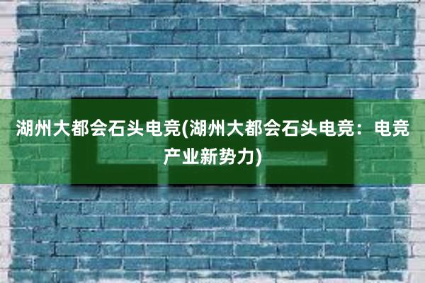 湖州大都会石头电竞(湖州大都会石头电竞：电竞产业新势力)