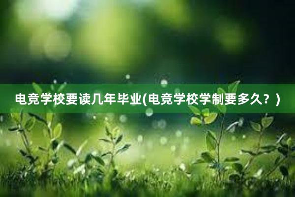 电竞学校要读几年毕业(电竞学校学制要多久？)