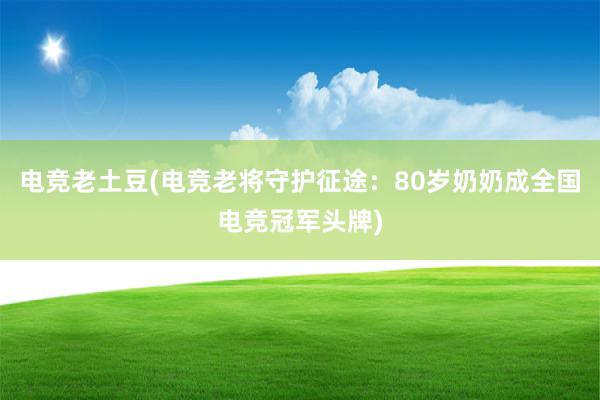 电竞老土豆(电竞老将守护征途：80岁奶奶成全国电竞冠军头牌)