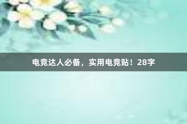 电竞达人必备，实用电竞贴！28字