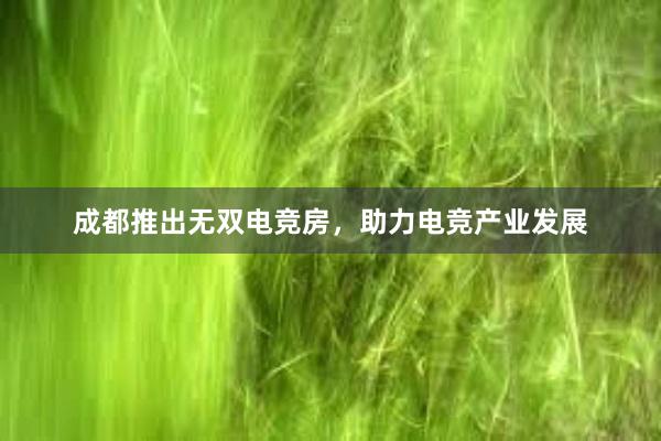 成都推出无双电竞房，助力电竞产业发展