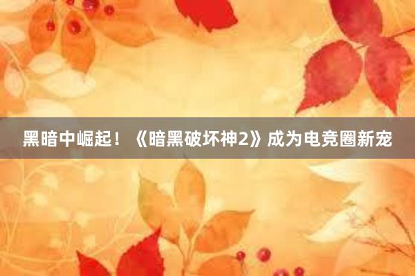 黑暗中崛起！《暗黑破坏神2》成为电竞圈新宠