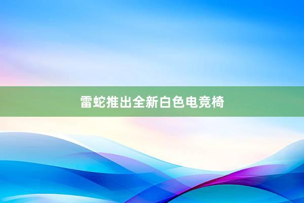 雷蛇推出全新白色电竞椅