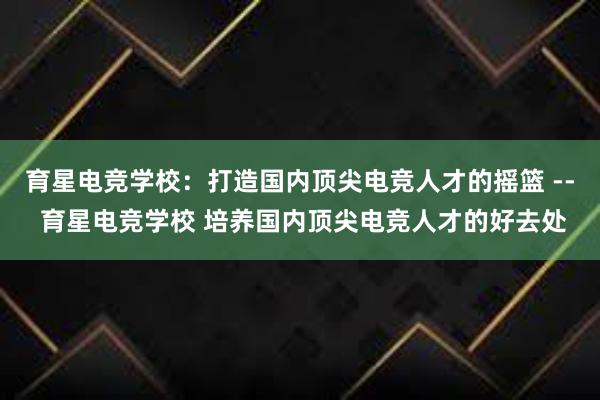 育星电竞学校：打造国内顶尖电竞人才的摇篮 -- 育星电竞学校 培养国内顶尖电竞人才的好去处